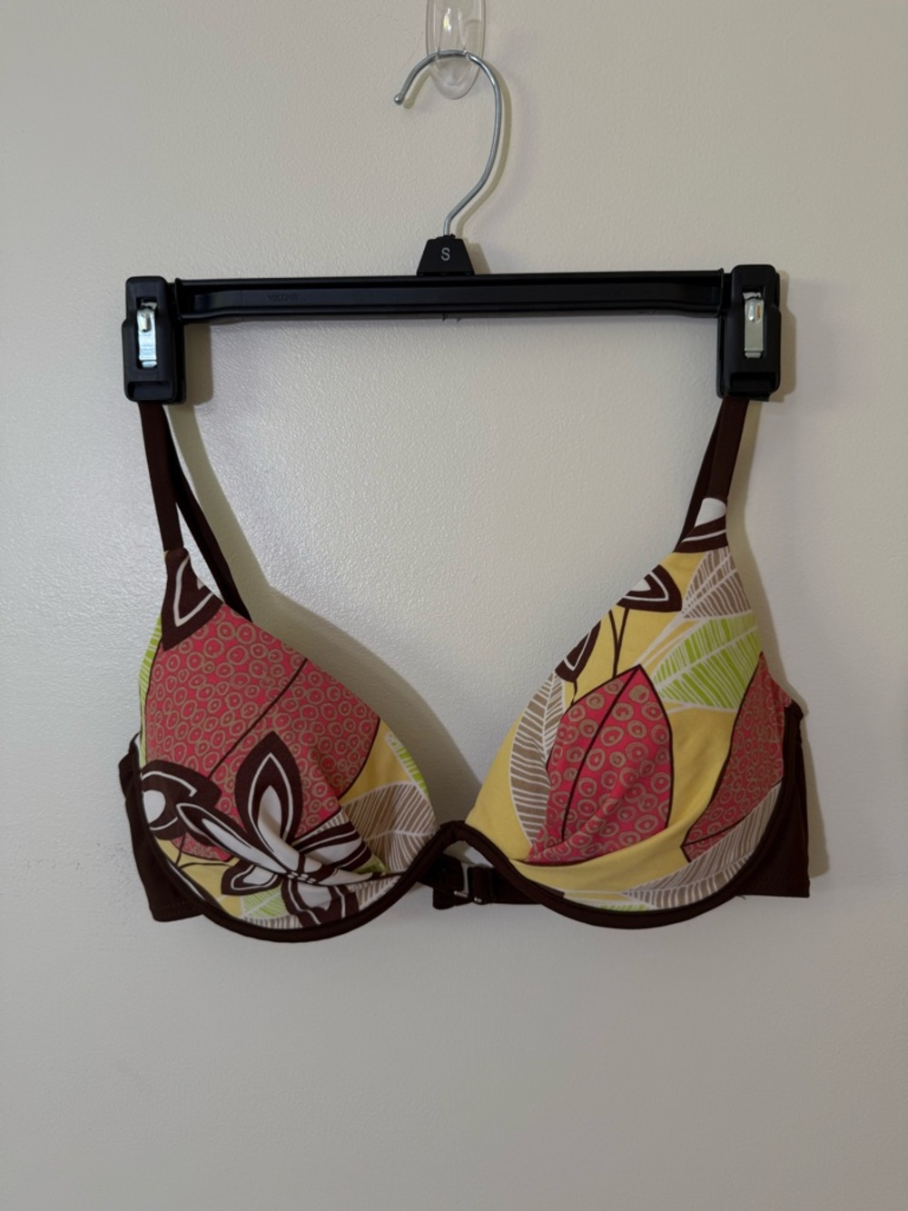 Ocean Dreams Brown Multi-Color Floral Underwire Swim Bra